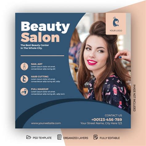 beauty parlour salon social ad post psd template