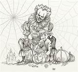Halloween Coloring Pages Adult Scary Printable Color Horror Pretty Book Colouring Georgie Sheets Tumblr Happy Visit Books Print Choose Board sketch template