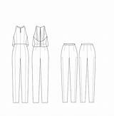 Jumpsuit Technical Flat Drawing Fashion Drawings Sketches Basic Trousers Scanned Fabrics Sorry Once Them Add Will Sketch sketch template
