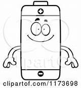 Battery Mascot Coloring Clipart Happy Vector Thoman Cory Outlined Cartoon Hug Wanting Loving sketch template