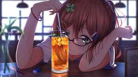 Anime Cute Girl Glasses 4k 4 2489 Wallpaper