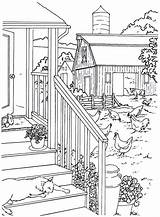 Coloring Pages Country Farm House Colouring Adult Adults Scenes Printable Color Sheets Para Book Living Colorir Kids Print Choose Board sketch template