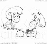 Teeter Totter Boy Cartoon Royalty Outline Illustration Girl Rf Clip Ron Leishman sketch template