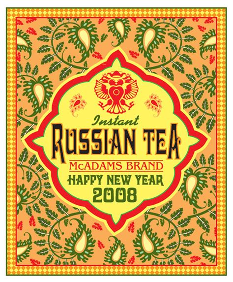russian tea label   behance