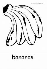Coloring Pages Color Fruits Fruit Printable Kids Nature Food Bananas Sheets Plate Sheet Found sketch template