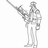 Tf2 Coloring Sniper Pages Scout Deviantart Lineart Unfinished Trending Days Last sketch template