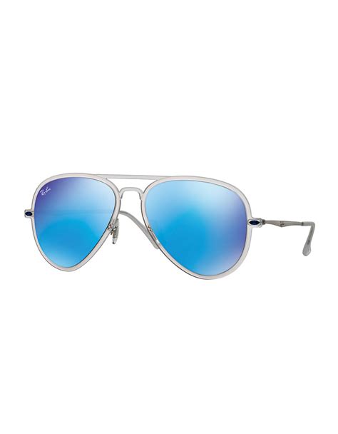 ray ban tech lightray aviator sunglasses in blue for men lyst