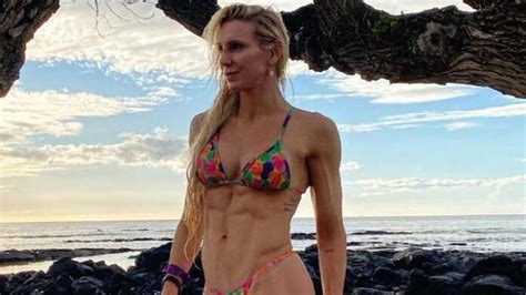 charlotte flair shows   bikini body  beach vacation