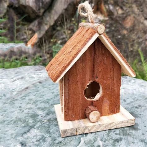 rustic birdhouse functional hanging bird house outdoor etsy