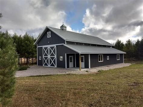 charcoal pole barn   essentially  posts  poles  fixed   ground secured