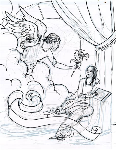 catholic illustrators guild annunciation coloring page roughcut