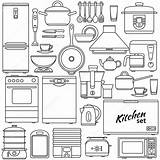 Appliances Elettrodomestici Oven Saucepan Frigorifero Teapot Kettle Fatto Elements Concetto Descritte Baixar sketch template