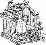 Birdhouse Adults Tocolor sketch template