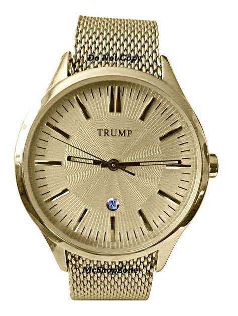 new luxury men s trump gold mesh stainless steel date watch