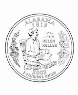 Coloring State Keller Helen Pages Alabama Quarter States Women Coin Mississippi History Nc Famous Printable Print Color Kids Ohio Printables sketch template