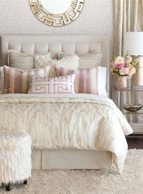 gold  silver bedding master bedroom idea cream color scheme