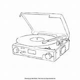 Record Player Coloring Drawing Recorder Printable Vinyl Pages Colouring Old Getdrawings Records Getcolorings Color sketch template