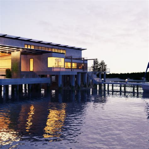 lake house architecture cgtrader