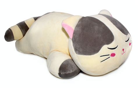 vintoys  soft cat big hugging pillow plush kitten kitty stuffed animals gray  walmartcom