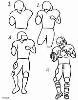 Football Player Draw Drawing Easy Drawings Sports Coloring Players Nfl Pages Template Sport Kid Play Kids Baseball Cliparts Sketches Getdrawings sketch template