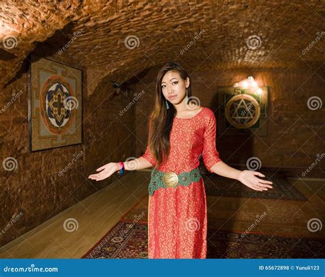 beauty real asian girl greeting vietnameese spa stock photo image