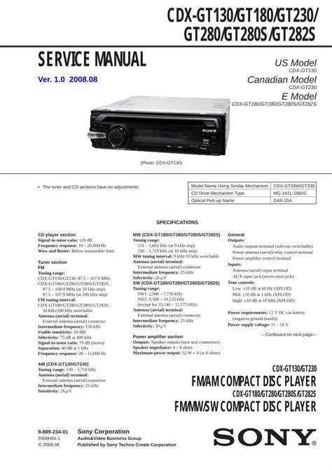 service manual  model diagramas dediagramasdiagramasdecomotrossonycdx gtgt