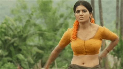 samantha hot navel and sexy cleavage show in image