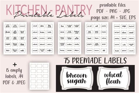 printable kitchen labels pantry labels spices herbs labels