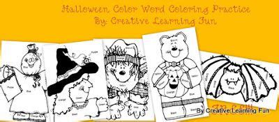 halloween sight word coloring page printables  creative learning