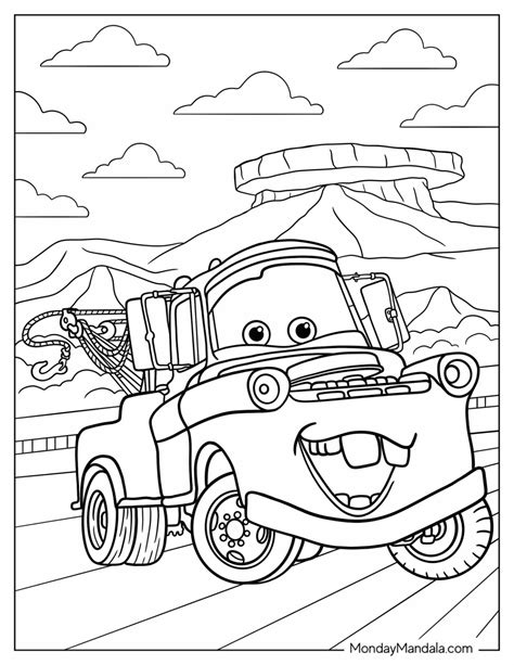 lightning mcqueen  mater coloring page