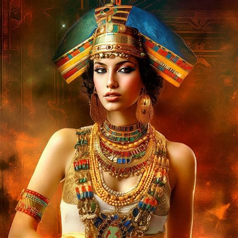 Premium Ai Image A Beautiful Girl Dressed As An Egyptian Queen On A