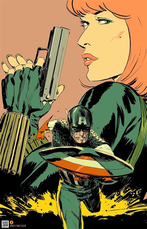 Black Widow And Captain America By Mitch Breitweiser