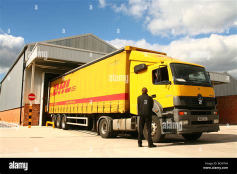 dhl truck high resolution stock photography  images alamy