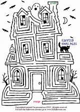 Haunted Maze Coloring Labyrinth Artigo sketch template