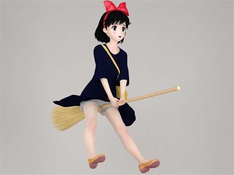 kiki anime girl pose 02 kiki s delivery service 3d
