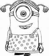 Minion Coloring Pages Easy Minions Girl Drawing Birthday Evil Girls Happy Kids Color Little Awesome Wecoloringpage School Collection Getcolorings Clipart sketch template