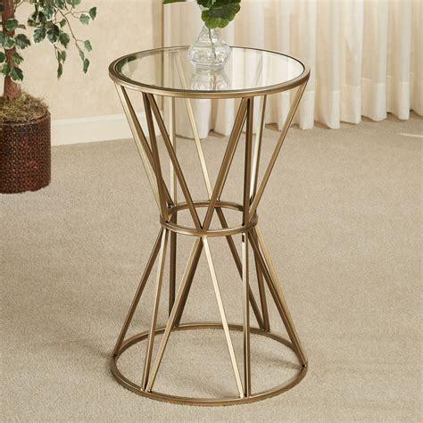 presley gold metal  accent table