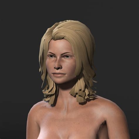 naked woman rigged 3d game character low poly cad files dwg files