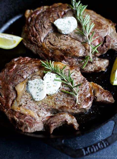 pan seared ribeye  herb butter easy healthy recipes  real