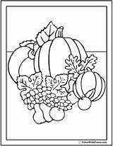 Coloring Harvest Thanksgiving Autumn Pages Print Colorwithfuzzy Fun Bounty Grapes sketch template