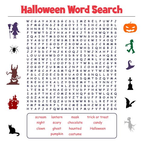 halloween word search printable large     printablee