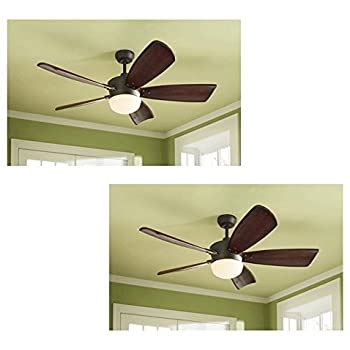 set   harbor breeze saratoga   oil rubbed bronze downrod mount ceiling fan  light kit