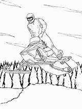Coloring Snowmobile Pages Popular Winter Cool Library sketch template