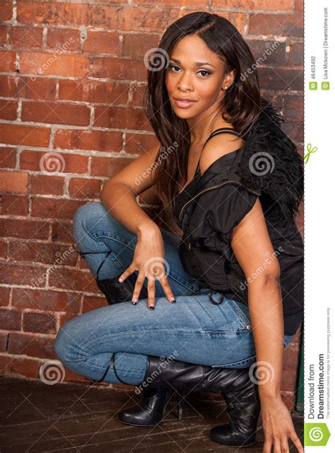 beautiful african american black woman wearing casual