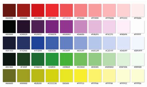 html true color chart