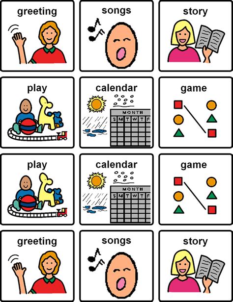 autism visual schedule printables