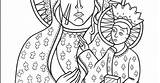 Coloring Czestochowa Lady sketch template