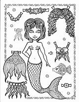 Mermaid Doll Colouring Seiten Ausmalen Spielen Schneiden sketch template