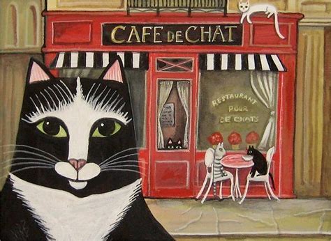 Cafe De Chat Digital Art By Wendy Presseisen Pixels