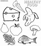 Food Healthy Coloring Pages Drawing Print Getdrawings Healthyfood sketch template